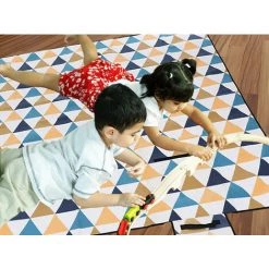 Couverture De Pique-Nique, 200 X 200 Cm, Tapis De Plage, Gand, Pour Camping, Parc, Cour, Surface Imperméable, Pliable, Motif Triangle, Motif Triangle Jaune Et Bleu,Irisfr 11 Couverture De Pique-Nique, 200 X 200 Cm, Tapis De Plage, Gand, Pour Camping, Parc, Cour, Surface Imperméable, Pliable, Motif Triangle, Motif Triangle Jaune Et Bleu,Irisfr -Plaid et couverture Soldes 54470048 5