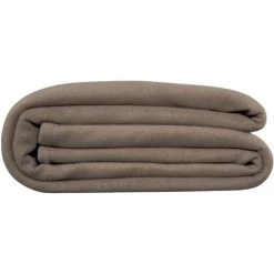 EASYTEX Couverture Polaire Taupe - 220 X 240 - Blanc