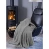 CALITEX Plaid Sherpa Gris 130 X 150 Cm -Plaid et couverture Soldes 54647622 1