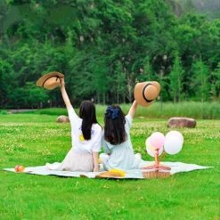 DONTODENT Couverture De Pique-Nique Portable, Tapis De Tente Tapis De Plage De Jardin, Imperméable Anti Sable Et étanche à L'humidité,Quilles épaissies 200*200cm Flocage -Plaid et couverture Soldes 54692744 3