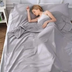 DECKON Sac De Couchage Double Doux Double Drap De Couchage Coton Sac De Couchage Chaud Drap De Voyage Léger Pour Hôtel Voyage En Plein Air Camping (Gris, Double) 9 DECKON Sac De Couchage Double Doux Double Drap De Couchage Coton Sac De Couchage Chaud Drap De Voyage Léger Pour Hôtel Voyage En Plein Air Camping (Gris, Double) -Plaid et couverture Soldes 54720702 3