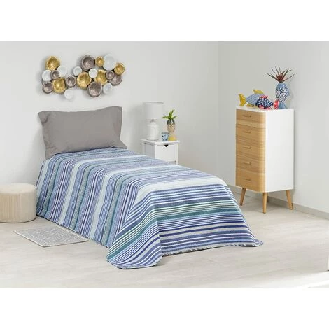Baroni Home Couette Printemps Microfibre Lits Couvre-lit. Quilt D'été Unique 170x250 Cm - Lignes Bleues 3 Baroni Home Couette Printemps Microfibre Lits Couvre-lit. Quilt D'été Unique 170x250 Cm - Lignes Bleues