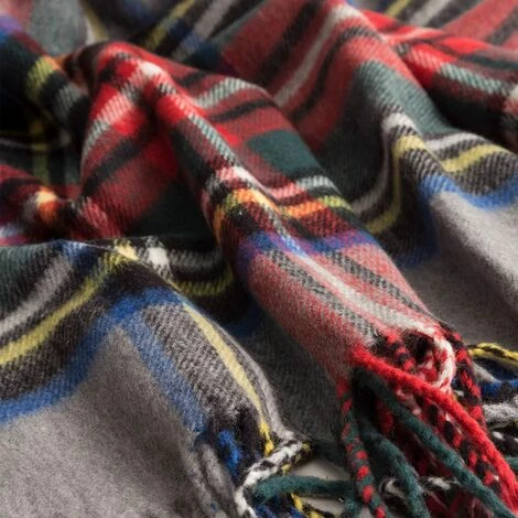 Baroni Home Plaid Dans Le Mélange De Coton. Canapé Gris écossais à Carreaux. Fabriqué En Italie Couverture 130x170 Cm 4 Baroni Home Plaid Dans Le Mélange De Coton. Canapé Gris écossais à Carreaux. Fabriqué En Italie Couverture 130x170 Cm – Image 2