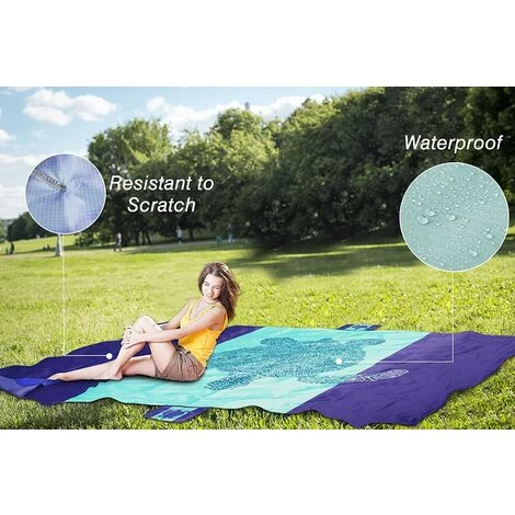 BENOBBY KIDS Couverture De Plage 200 Cm X 210 Cm Anti-sable Grande Couverture De Plage Maison Imperméable Coussin Léger Couverture De Pique-nique Portable En Plein Air Camping Couverture Grande Tortue(bleu) 6 BENOBBY KIDS Couverture De Plage 200 Cm X 210 Cm Anti-sable Grande Couverture De Plage Maison Imperméable Coussin Léger Couverture De Pique-nique Portable En Plein Air Camping Couverture Grande Tortue(bleu) – Image 4