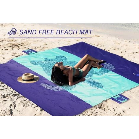 BENOBBY KIDS Couverture De Plage 200 Cm X 210 Cm Anti-sable Grande Couverture De Plage Maison Imperméable Coussin Léger Couverture De Pique-nique Portable En Plein Air Camping Couverture Grande Tortue(bleu) 7 BENOBBY KIDS Couverture De Plage 200 Cm X 210 Cm Anti-sable Grande Couverture De Plage Maison Imperméable Coussin Léger Couverture De Pique-nique Portable En Plein Air Camping Couverture Grande Tortue(bleu) – Image 5