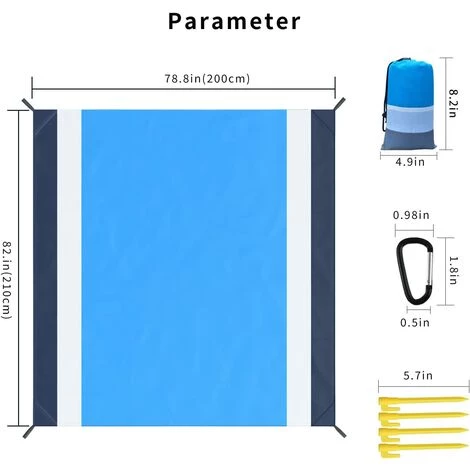 BENOBBY KIDS Couverture De Plage 200 Cm X 210 Cm Anti-sable Grande Couverture De Plage Maison Imperméable Coussin Léger Couverture De Pique-nique Portable Couverture De Camping En Plein Air 4 BENOBBY KIDS Couverture De Plage 200 Cm X 210 Cm Anti-sable Grande Couverture De Plage Maison Imperméable Coussin Léger Couverture De Pique-nique Portable Couverture De Camping En Plein Air – Image 2