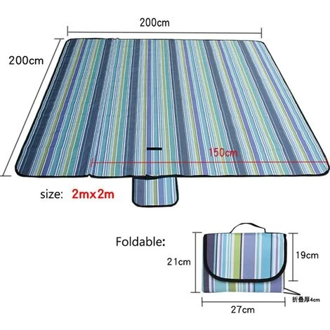 ZHUOXUAN Couverture De Pique-nique - Imperméable - Grand Et Compact - Sans Sable - Séchage Rapide - En Nylon - Léger - 198,1 X 198,1 Cm 4 ZHUOXUAN Couverture De Pique-nique - Imperméable - Grand Et Compact - Sans Sable - Séchage Rapide - En Nylon - Léger - 198,1 X 198,1 Cm – Image 2