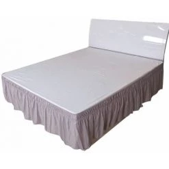 Jupe De Lit Élastique Gris Clair 100X200cm FUIENKO