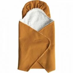 Domiva Couverture Nomade Fluffy - 120 X 120 Cm - Coton/Polyester - Caramel