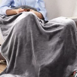 TolleTour Couverture Câline, Couverture Vivante, Couverture 210 G/carré, Couverture Fourrure, Couverture Polaire, Super Douce - Gris -Plaid et couverture Soldes 55287192 3