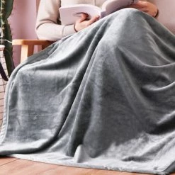 TolleTour Couverture Câline, Couverture Vivante, Couverture 210 G/carré, Couverture Fourrure, Couverture Polaire, Super Douce - Gris -Plaid et couverture Soldes 55287192 4