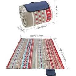 Gizcam Couverture De Pique-Nique, Couverture Tapis Pliable, Imperméable Et Portable, Tapis De Plage Pour Camping, Voyage, Plage, Jardin, à 6 à 10 Personnes, 300 X 200 Cm -Plaid et couverture Soldes 55298917 2