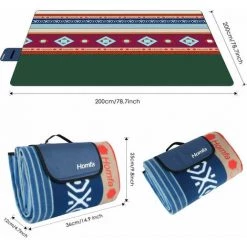 Gizcam Couverture De Pique-Nique, Pliable Et Imperméable, Couverture Tapis Portable, Pour Camping, Voyage, Plage, Jardin, Grand Tapis De Plage, à 4 à 8 Personnes, 200 X 200 Cm, Jaune Et Vert -Plaid et couverture Soldes 55299037 4