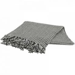 JARDIBRICODECO Plaid Pied-de-poule En Coton