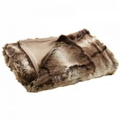 JARDIBRICODECO Plaid En Fausse Fourrure Brun -Plaid et couverture Soldes 55334660 3