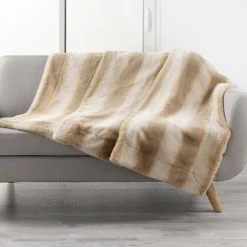 1001KDO POUR LA MAISON Plaid 125x150cm Cougar Naturel