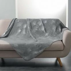1001KDO POUR LA MAISON Plaid 125x150cm Bloomy Gris