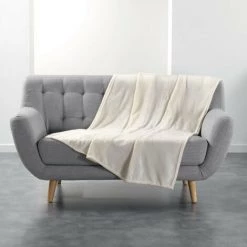 1001KDO POUR LA MAISON Plaid 125x150cm Flanou Naturel