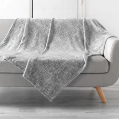 1001KDO POUR LA MAISON Plaid 125x150cm Olaf Gris