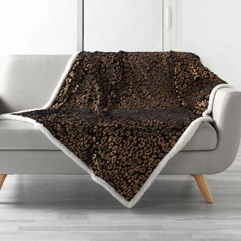 1001KDO POUR LA MAISON Plaid 125x150cm Sherpa Safari Noir 3 1001KDO POUR LA MAISON Plaid 125x150cm Sherpa Safari Noir