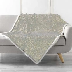 1001KDO POUR LA MAISON Plaid 125x150cm Sherpa Safari Naturel