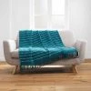 1001KDO POUR LA MAISON Plaid A Franges 125x150cm Cayenne Bleu -Plaid et couverture Soldes 55497232 1