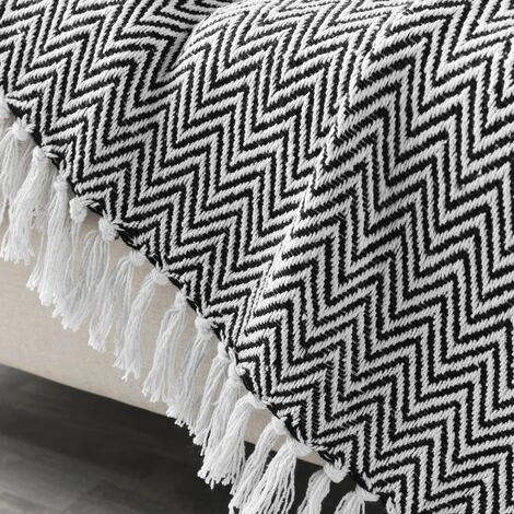 1001KDO POUR LA MAISON Plaid à Franges Coton Basile 4 1001KDO POUR LA MAISON Plaid à Franges Coton Basile – Image 2