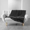 1001KDO POUR LA MAISON Plaid A Franges 125x150cm Cayenne Noir