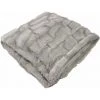 1001KDO POUR LA MAISON Plaid Couverture A Poil Doux 125 X 150 Cm Imitation Fourrure Ecaille Gris