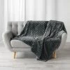 1001KDO POUR LA MAISON Plaid Flanelle 125x150cm Galie Anthracite -Plaid et couverture Soldes 55497264 1
