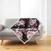 1001KDO POUR LA MAISON Plaid Sherpa Velvet Flower