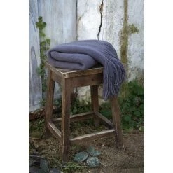 1001KDO POUR LA MAISON Plaid Maille A Franges 125x150cm Sacha Anthracite