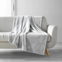 1001KDO POUR LA MAISON Plaid 125x150cm Ikaplume Gris