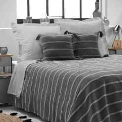 1001KDO POUR LA MAISON Couvre Lit 230x250cm Jakady Anthracite