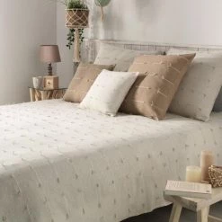 1001KDO POUR LA MAISON Couvre Lit 180x220cm Fileo Naturel