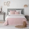 1001KDO POUR LA MAISON Couvre Lit Matelassé Mellewe Rose 240x260cm -Plaid et couverture Soldes 55499645 1