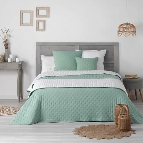 1001KDO POUR LA MAISON Couvre Lit Matelassé Mellewe Menthe 240x260cm 3 1001KDO POUR LA MAISON Couvre Lit Matelassé Mellewe Menthe 240x260cm
