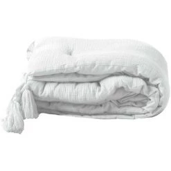 1001KDO POUR LA MAISON Chemin De Lit Gaze De Coton Angeliase Blanc