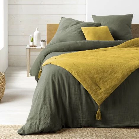 1001KDO POUR LA MAISON Chemin De Lit Gaze De Coton Angeliase Jaune 4 1001KDO POUR LA MAISON Chemin De Lit Gaze De Coton Angeliase Jaune – Image 2