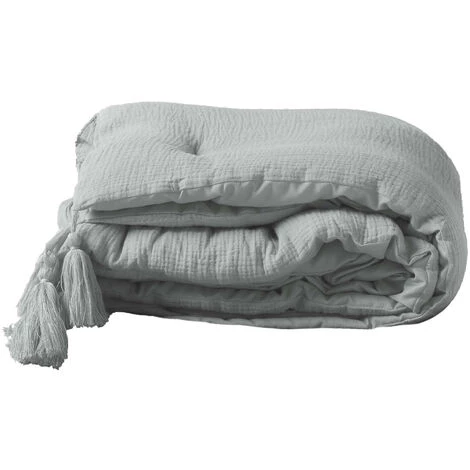 1001KDO POUR LA MAISON Chemin De Lit Gaze De Coton Angeliase Gris 3 1001KDO POUR LA MAISON Chemin De Lit Gaze De Coton Angeliase Gris