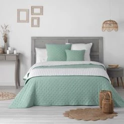 1001KDO POUR LA MAISON Chemin De Lit Matelasse 80x180cm Mellewe Menthe