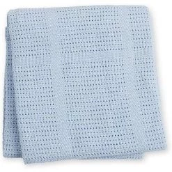 Cellular Blanket Triomphe Lot De 2 Couvertures Pour Bébé 75 X 100 Cm En Coton Ultra Doux Pour Bébé Garçon – Landau Berceau Berceau Couffin Bleu -Plaid et couverture Soldes 55606489 5
