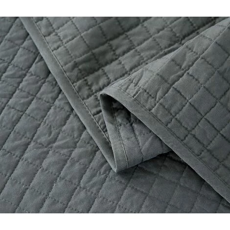 WOLTU Couvre-lit Rembourré Et Matelassé. Couverture De Lit Flannel Double Réversible. 220x240cm.Gris 6 WOLTU Couvre-lit Rembourré Et Matelassé. Couverture De Lit Flannel Double Réversible. 220x240cm.Gris – Image 4