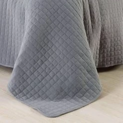 WOLTU Couvre-lit Rembourré Et Matelassé. Couverture De Lit Flannel Double Réversible 170x210cm.Gris+Gris Clair Patchwork -Plaid et couverture Soldes 55868968 4