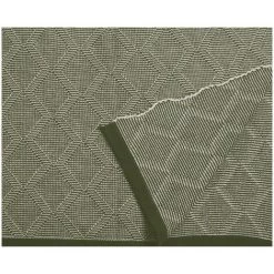 OZAIA Plaid 100% Coton LESAKA - 130 X 170 Cm - Kaki - Vert Olive -Plaid et couverture Soldes 55882030 3