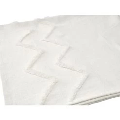 OZAIA Plaid 100% Coton Tissé Flammé Et Tufté FIDJA - 125 X 150 Cm - Blanc - Blanc -Plaid et couverture Soldes 55883732 3