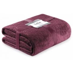 FLHF Couvre-lit Matelassé Violet + Lilas 220x240 -Plaid et couverture Soldes 55948772 2