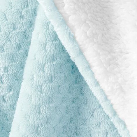 FLHF Couverture Doudou Double Face Bleu Bébé, 70x150 Cm 5 FLHF Couverture Doudou Double Face Bleu Bébé, 70x150 Cm – Image 3
