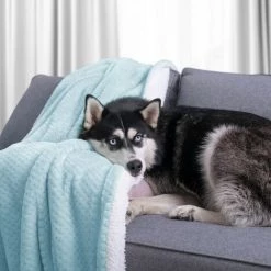 FLHF Couverture Doudou Double Face Bleu Bébé, 70x150 Cm 10 FLHF Couverture Doudou Double Face Bleu Bébé, 70x150 Cm -Plaid et couverture Soldes 55948881 4