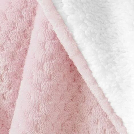 FLHF Couverture Double Face Rose Poudré, 70x150 Cm 5 FLHF Couverture Double Face Rose Poudré, 70x150 Cm – Image 3
